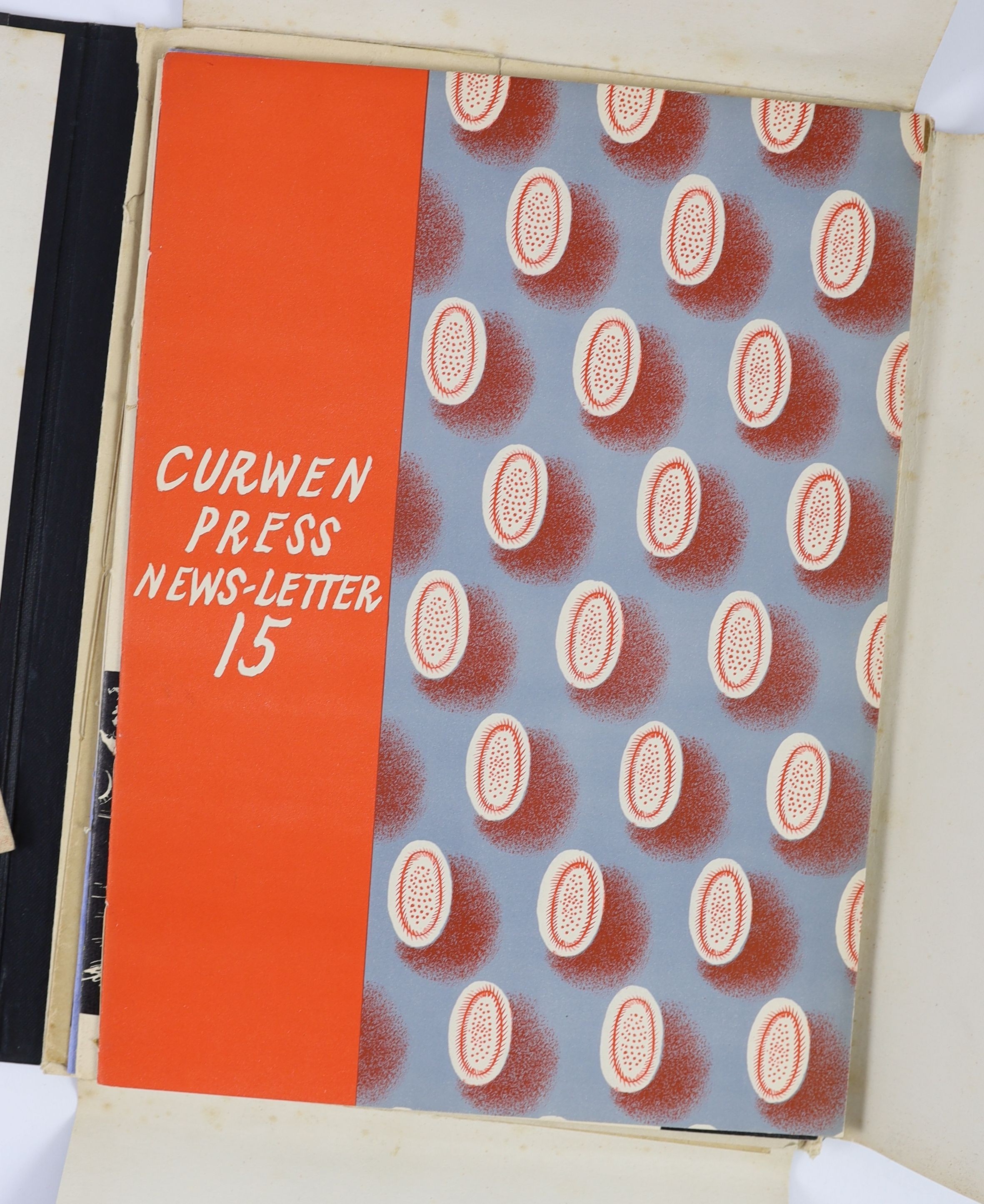 Various [The Curwen Press] - The Curwen Press News-Letter. 1st ed. 15 vols of 16 (lacking no.2). Adorned with numerous illustrations throughout, many coloured and some folding sections. Publishers illustrated paper cover